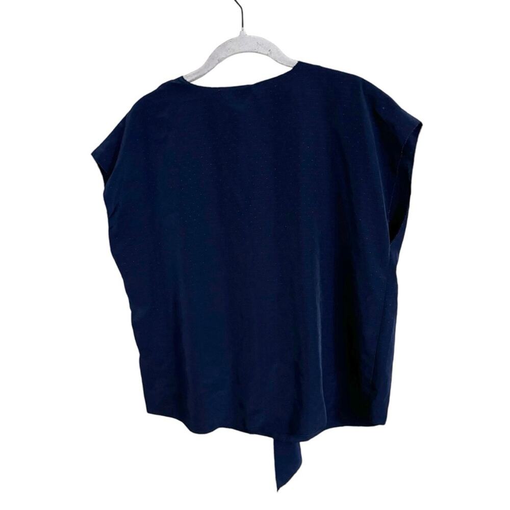 Vince Navy Blue Swiss Dot‎ Wrap Top XS - Picture 4 of 6